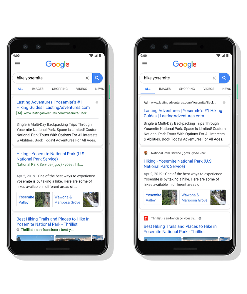 Google меняет внешний вид результатов мобильного поиска